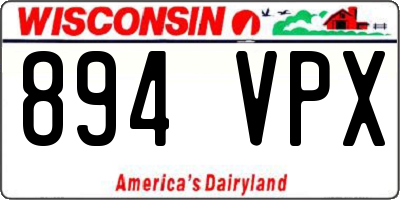 WI license plate 894VPX