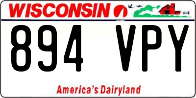 WI license plate 894VPY