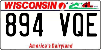WI license plate 894VQE