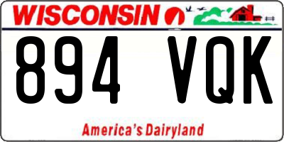 WI license plate 894VQK