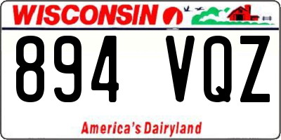 WI license plate 894VQZ