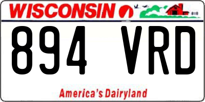 WI license plate 894VRD