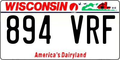 WI license plate 894VRF