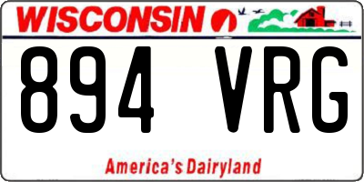 WI license plate 894VRG