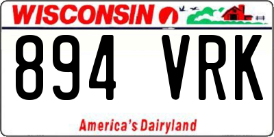 WI license plate 894VRK
