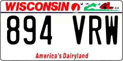 WI license plate 894VRW