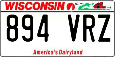 WI license plate 894VRZ