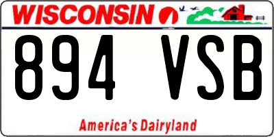WI license plate 894VSB