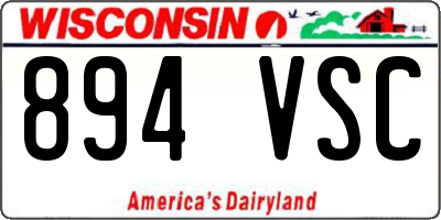 WI license plate 894VSC