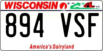 WI license plate 894VSF