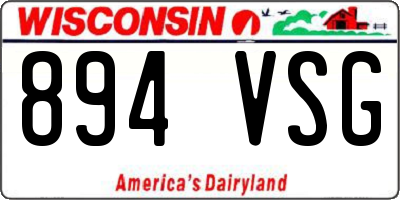 WI license plate 894VSG
