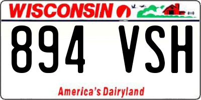 WI license plate 894VSH