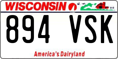 WI license plate 894VSK