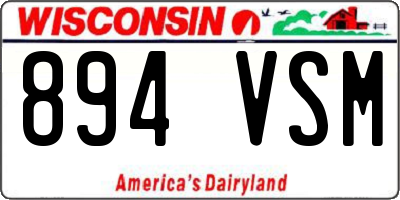 WI license plate 894VSM
