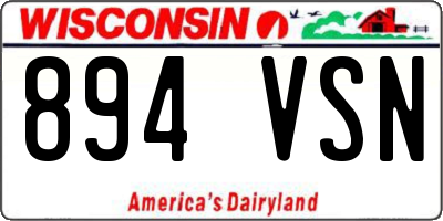 WI license plate 894VSN