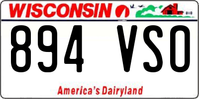 WI license plate 894VSO