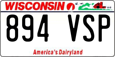 WI license plate 894VSP