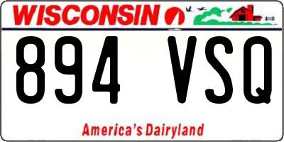 WI license plate 894VSQ