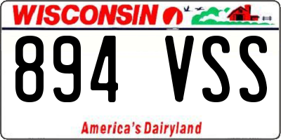 WI license plate 894VSS