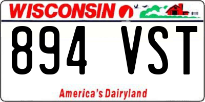 WI license plate 894VST
