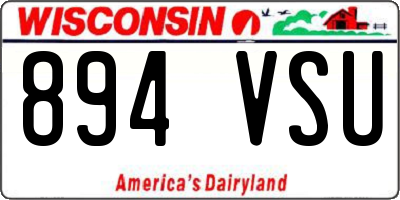 WI license plate 894VSU