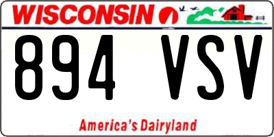 WI license plate 894VSV