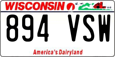 WI license plate 894VSW