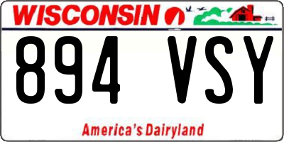 WI license plate 894VSY