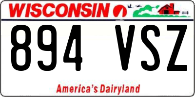 WI license plate 894VSZ