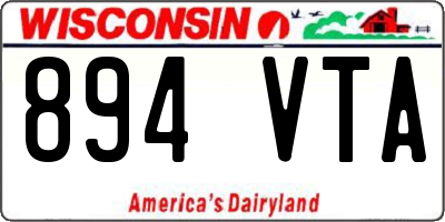 WI license plate 894VTA