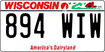 WI license plate 894WIW