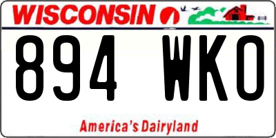 WI license plate 894WKO
