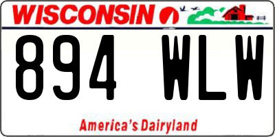 WI license plate 894WLW
