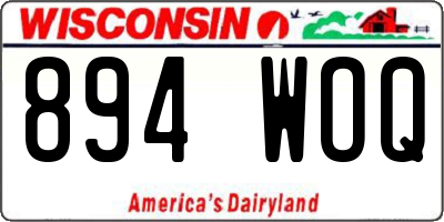 WI license plate 894WOQ