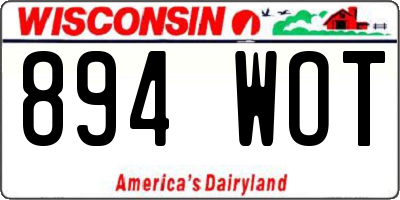 WI license plate 894WOT