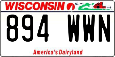 WI license plate 894WWN