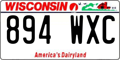 WI license plate 894WXC