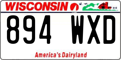 WI license plate 894WXD