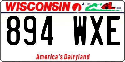 WI license plate 894WXE