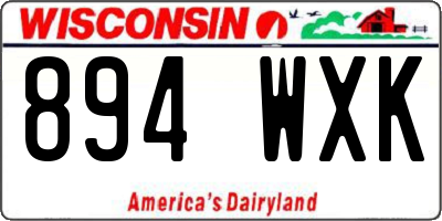 WI license plate 894WXK