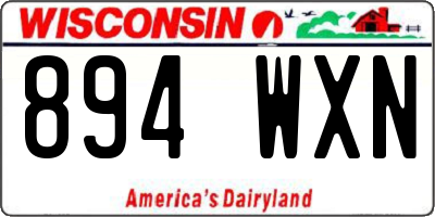 WI license plate 894WXN
