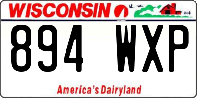 WI license plate 894WXP