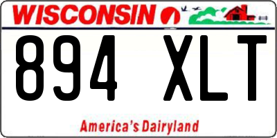 WI license plate 894XLT