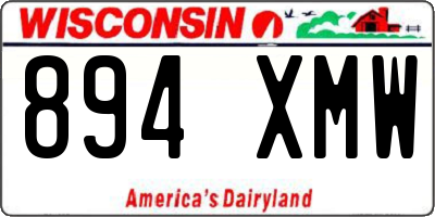 WI license plate 894XMW