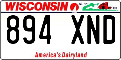 WI license plate 894XND