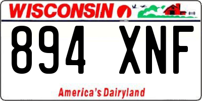 WI license plate 894XNF