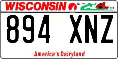 WI license plate 894XNZ
