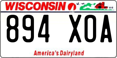 WI license plate 894XOA