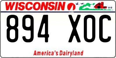 WI license plate 894XOC