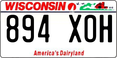 WI license plate 894XOH